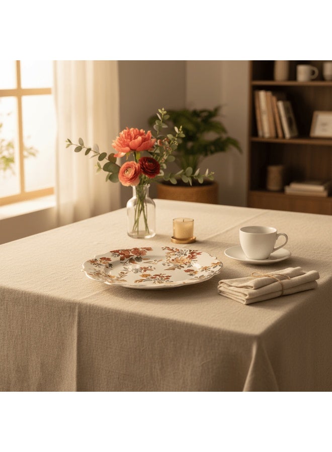 AKDC Luhpar White Ceramic Plate 8 Inch with Decorative Floral Pattern - Image 2